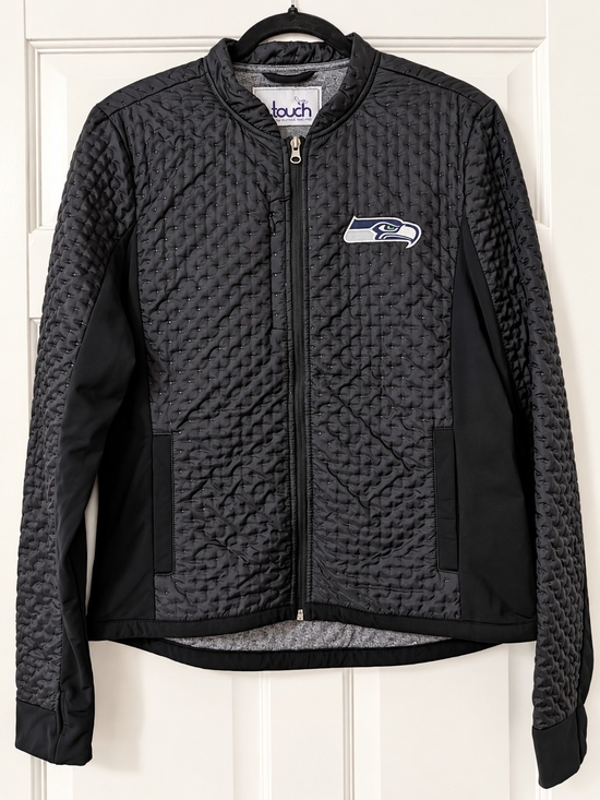 Touch by Alyssa Milano Jackets & Blazers - Touch by Alyssa Milano Seattle Seahawks Womans Full Zip Black Quilted Jacket- L